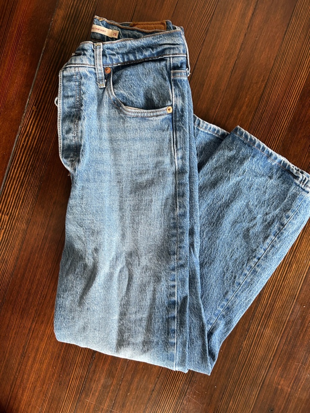 Light Wash Classic Straight Jeans - Blue